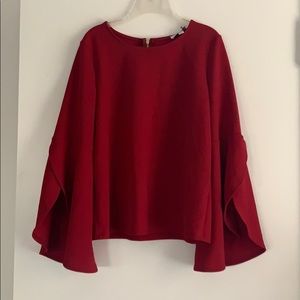 BRAND NEW w tags, red long open sleeve shirt